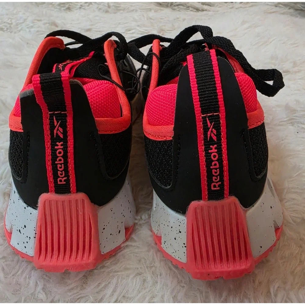 Reebok Kids' Zig Dynamica Running Shoes - Black / Neon Pink Speckled, Size 13